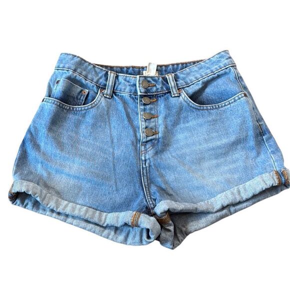 Roxy cuffed denim button fly shorts size 28 - Picture 2 of 11